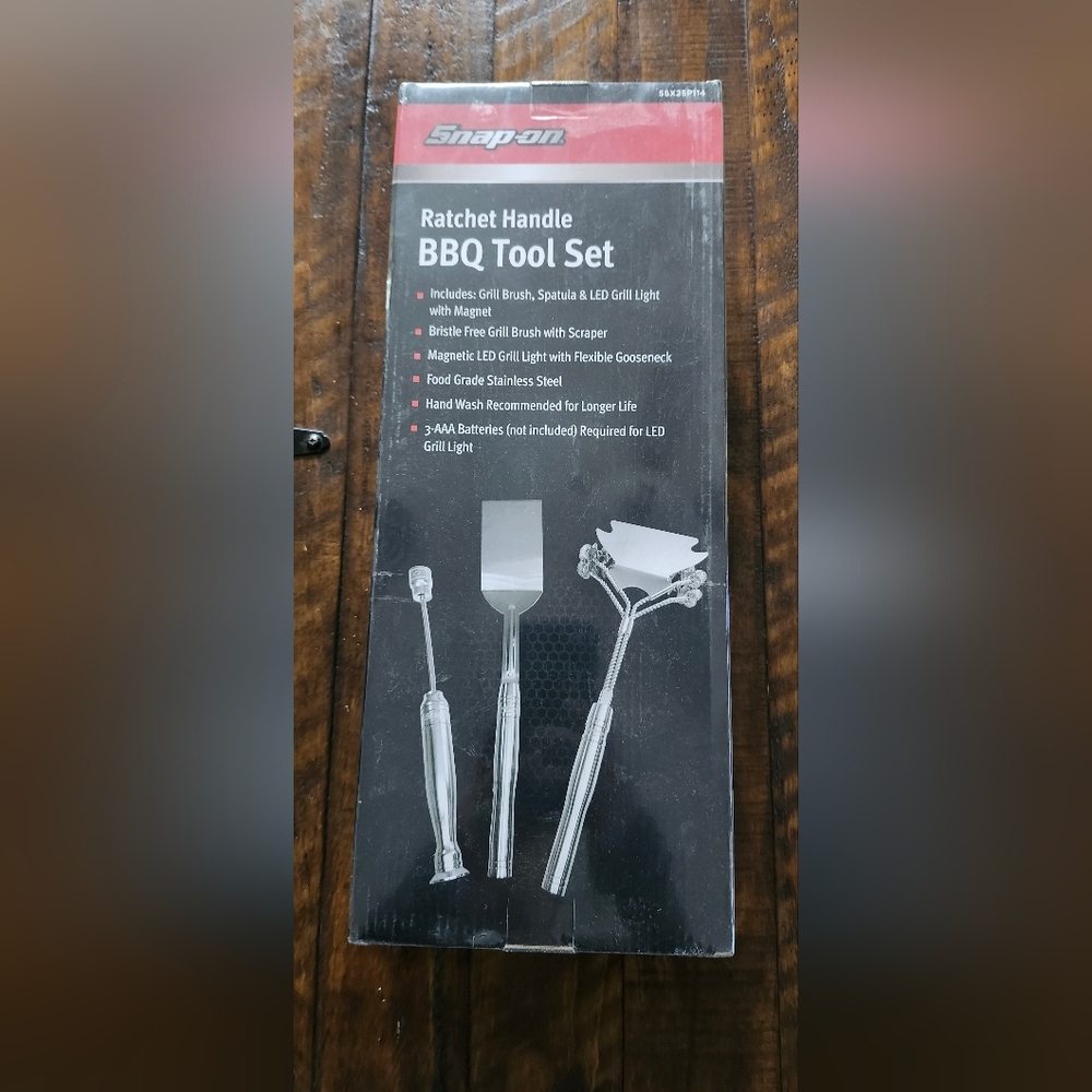 Snap-on BBQ Tool Set with Ratchet Handle